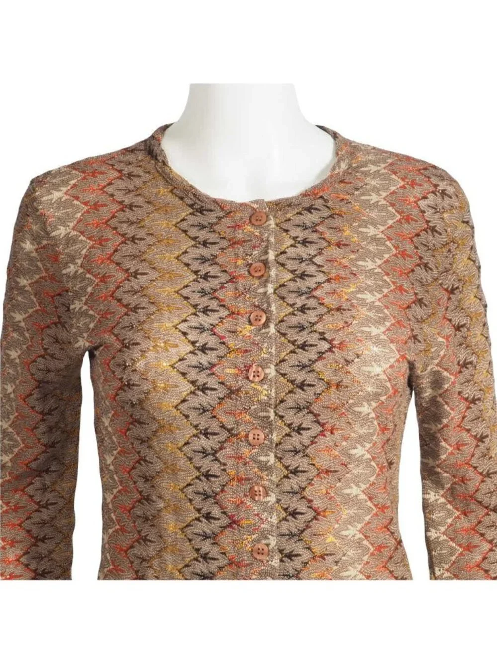 Vintage Italian Women Cardigan M Dossier Siepelunga Fashion Thin Multicolor